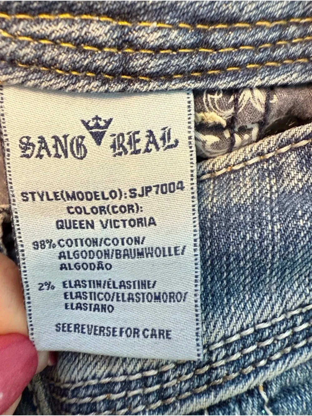 Sang Real Women's Long Jean Shorts Cuffed Distressed Bermuda Sz 27